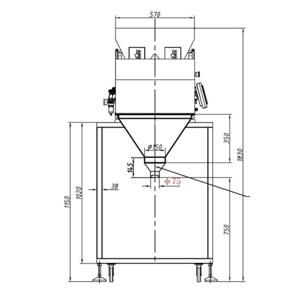 DOSIFICADORA GRAVIMÉTRICA LÍNEAL DOBLE BALANZA DOS-AX2-2-2K